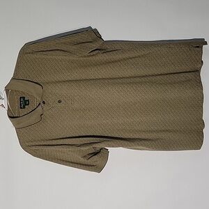 Men's David Taylor Collection Golf Polo, Dark Khaki Shirt, Size Large